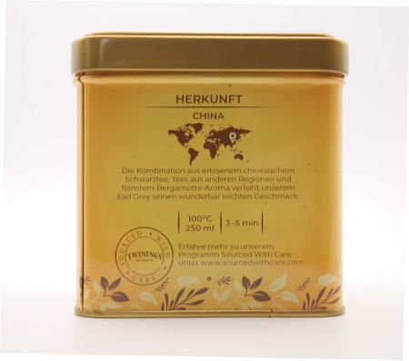Twininngs Earl Grey Rückseite Dose